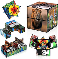 Euclidean Cube Fidget Toys for Kids 2 in 1 Star Cube Magic Cube - Wild Animals