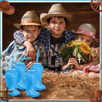 Hoolerry 12 Pcs Cowboy Boot Cups with Lids and Straws - Blue / 24 - image 4