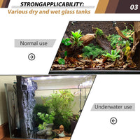 4pcs Rock Terrarium Background, 3D Reptile Tank Background Board - yellow-23.6"* 11.8"（1pcs） - image 4