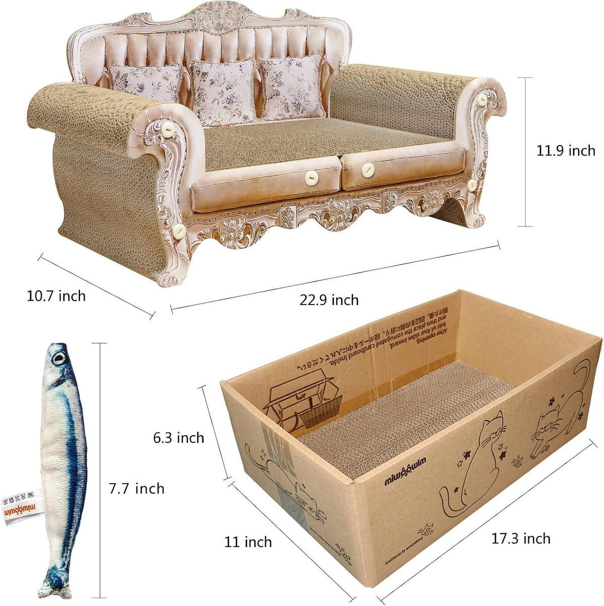 Royal Cat Scratcher Sofa & Box - image 2