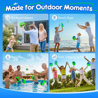 EVERICH TOY Toss and Catch Ball Game Set - Blue Green / 4 Paddles 4 Balls - image 4
