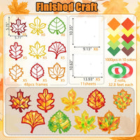 Renbuzhu fall leaf paper suncatcher craft kit with tissue paper and adhesive frames - view 33