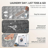 gogobunny 3X Stronger Waterproof Pet Blanket, Scratch Proof Furniture Protector for Dogs Cats, Reversible Cover 52x82 Inch, Dark Grey/Light Grey