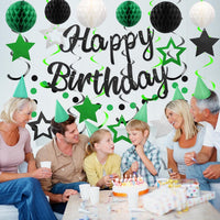YEOCU Birthday Decorations - Green and Black / Star - image 4