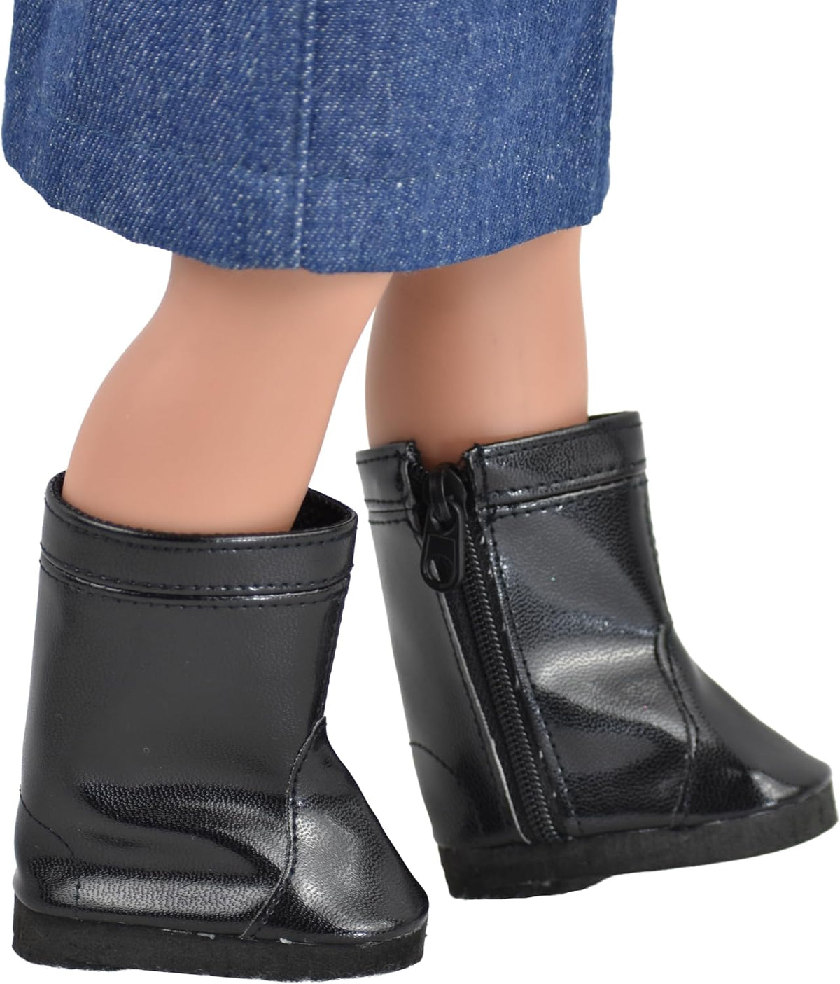 Sophia's black tall doll boots with center seam and side zippers for 18 inch dolls - view 2