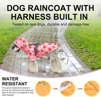 Dog Raincoats for Medium Dogs, Waterproof Rain Jacket with Hood – Essentials for Dogs - Strawberry Pink / XS(Back 10.5", Chest 16.9", Neck 12") - image 3