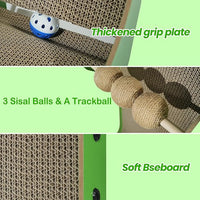 Cat Scratcher, 23.6 Inch Cat Scratching Post, L Shaped Vertical cat Scratching Board for Wall and Couch Protection, Cardboard Cat Scratcher with Ball Toy for Indoor Cats