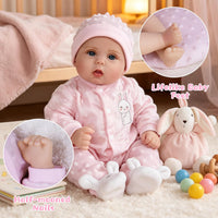 EKOKIZ blue reborn baby doll dress set with hairband and shoes for 17 to 20 inch dolls - view 25