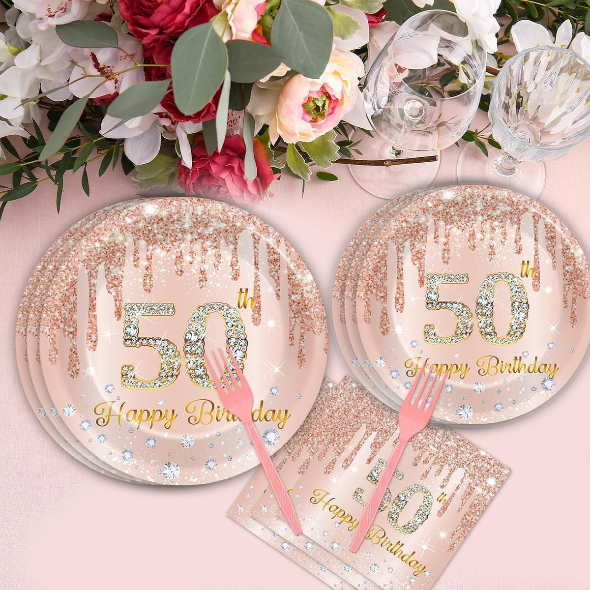 CHUNNIN 200 PCS Gone Fishing Party Plates Napkins Fishing Tableware - 50th Birthday - image 4