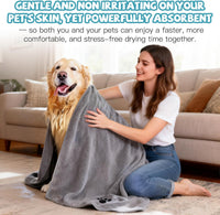 Puomue 2 Pack Microfiber Dog Towels for Drying Dogs - Grey / 40 x 23.6 inches - 1 Pack - image 4
