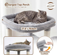 Heybly 53.1" Corner Cat Tree for Large Cats - Light Gray / 53 inch - image 2