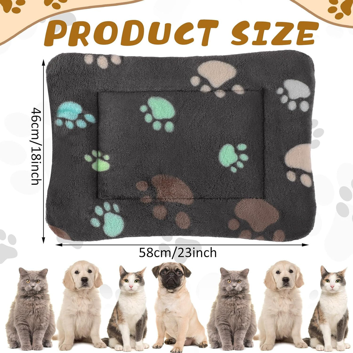 4 Pack Soft Pet Bed Mat Small Dog Crate Fleece – Essentials for Dogs - 23 x 18 Inches / Black - image 2