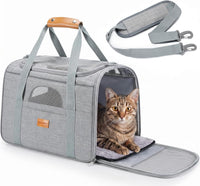 Morpilot Cat Carrier Soft for Large Medium Cats and Puppy up to – Essentials for Dogs - Light Gray / 16.5"L x 11.0"W x 11.0"H