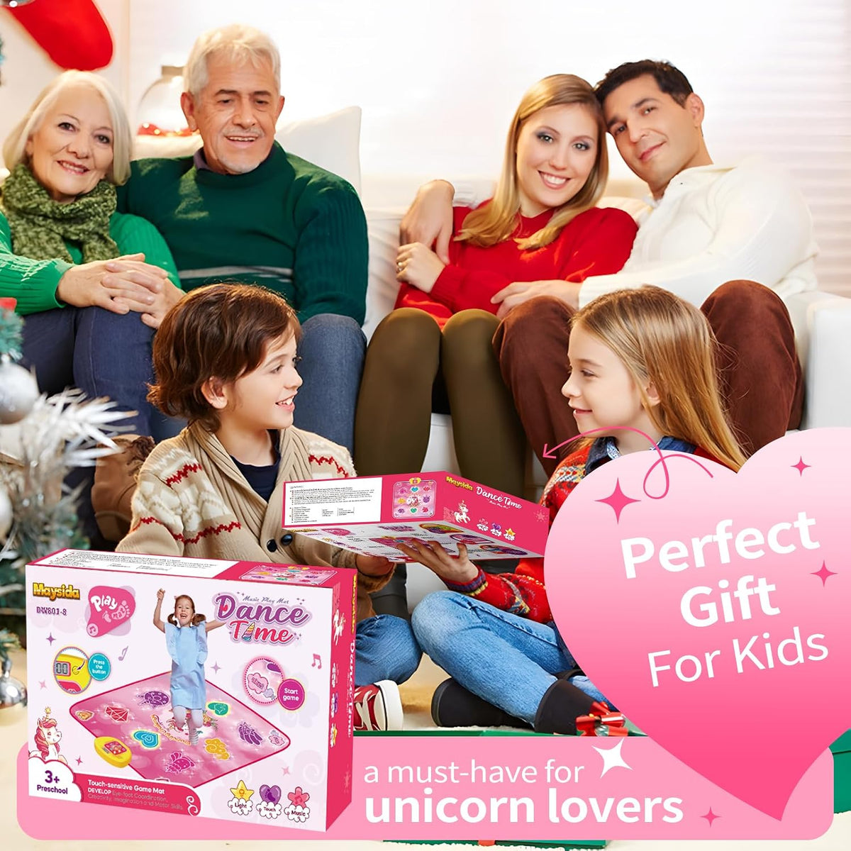 maysida Dance Mat Toy Gift for Kids ages 3-12 - Pink - image 2