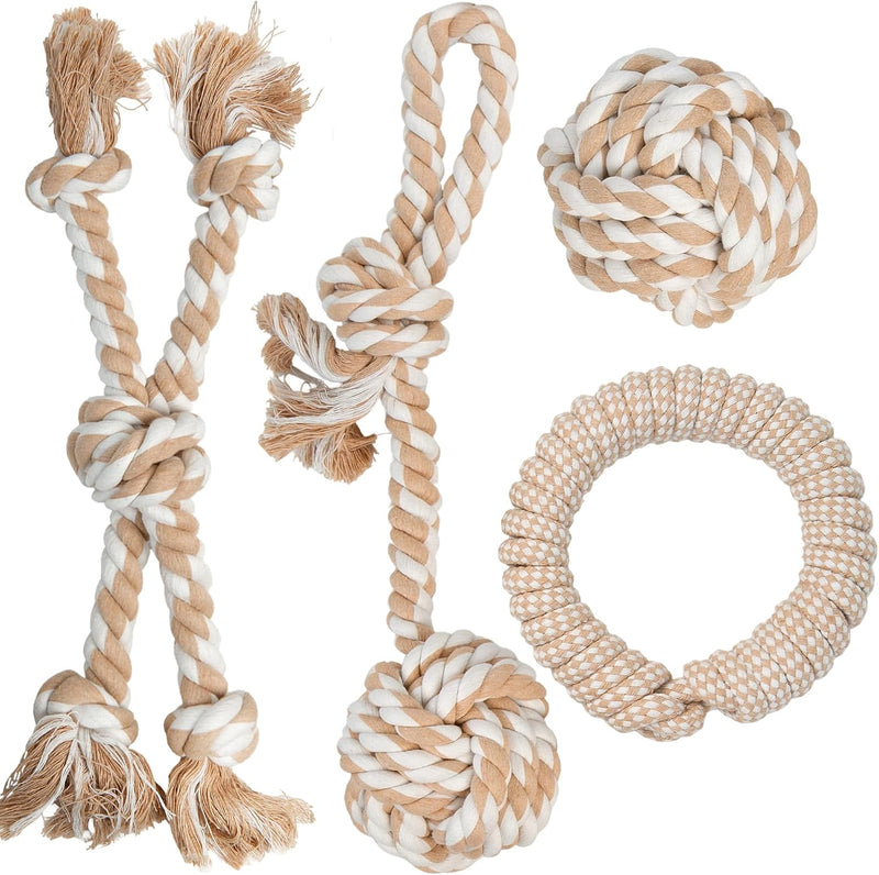 PetiFine Dog Rope Toys for Large Dogs - 4 Style Set