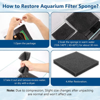 hygger Aquarium Sponge Filter Pad, Filter Media Foam Sponges - 7.9*7.9*1 inch/2pcs - image 2