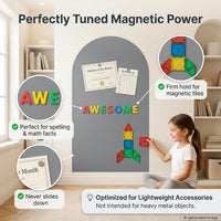 Qiytecno magnetic arch wall decal in quiet gray with chalk drawing - view 13