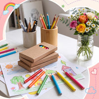 Ctosree mini colored pencils in kraft boxes, 6 natural wood pencils per box - view 24