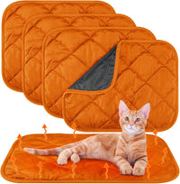 4 Pack Self Heating Cat Pad Self Warming Dog Mat - 16 x 20 Inch / Orange
