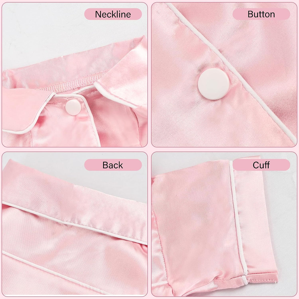 Dog Silk Pajamas Small Sized Dog Robe Satin Pjs with Belt – Essentials for Dogs - Pink Robe / X-Small - image 3