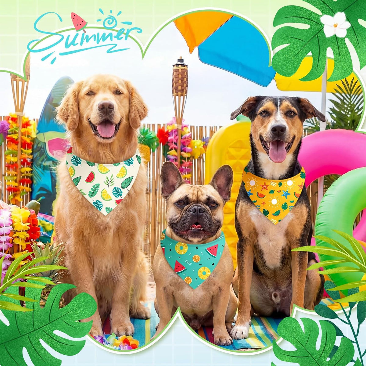 Abbylike 50 Pcs Halloween Dog Bandanas Bulk - Summer / 25.6 x 17.7 x 17.7" - image 4