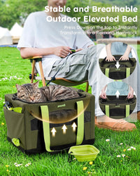 Pecute Cat Carrier, Top Expandable Dog Crate for Travel - Green - image 4