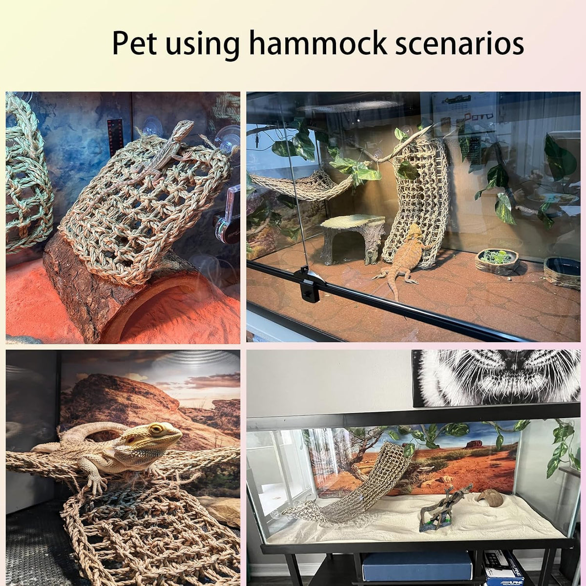 Reptile Hammock, Large Lizard Lounger - 【▇+▄+Green】 - image 2