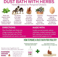 20.5 lb Pampered Chicken Mama Dust Bath with Organic Herbs & Essential Oils for Chickens, Quail, & Poultry | Dust Bath for Chickens to Keep Feathers Clean & Healthy