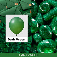 PartyWoo White Balloons 101pcs Matte White Latex Helium Balloons 12 - Green-y56 - image 2