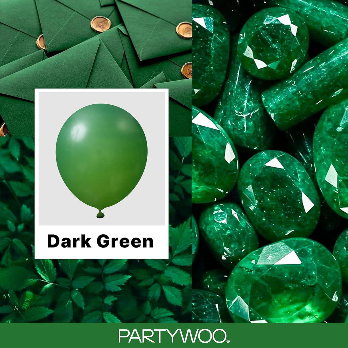 PartyWoo White Balloons 101pcs Matte White Latex Helium Balloons 12 - Green-y56 - image 2