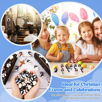 Bememo 50 pack little Jesus figurines in red, blue, purple, yellow and cyan - view 12