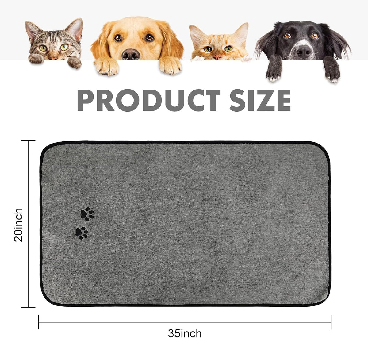 Pet Dog Cat Microfiber Drying Towel Ultra Absorbent Great for Bathing - Multi-colored / 20" x 35" - image 2