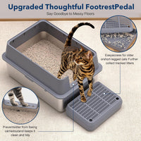 Kitcaty XXL stainless steel litter box 28 by 20 by 12 inches with high leak-proof sides - view 3