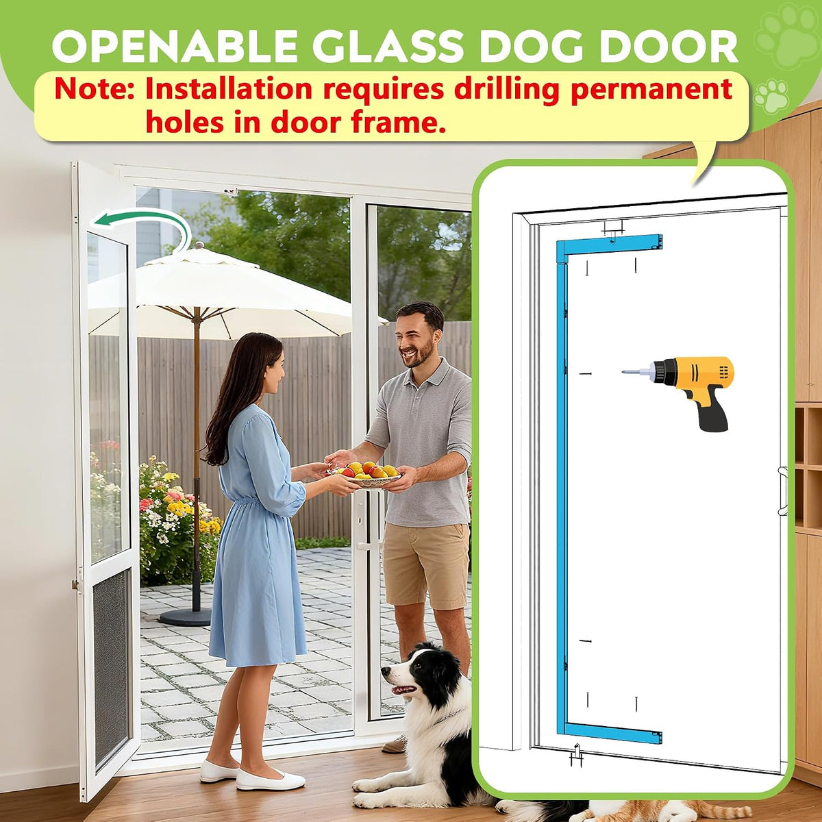 Large Dog Door for Sliding Glass Door - 81" Sliding Door / Xlarge - 3 Flap - image 3