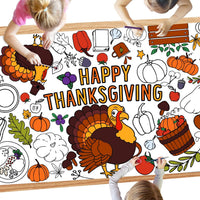 SperinGeen Thanksgiving coloring tablecloth for kids with holiday designs - view 2