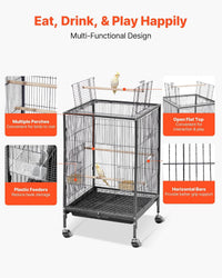 VEVOR Bird Cage, Flat Top - Black / 18.0"L x 18.0"W x 30.0"H - image 4
