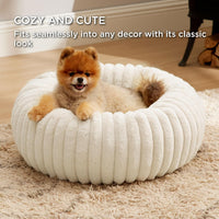 Bedsure ComfyFleece Donut Dog Bed Medium Size Dog with Washable Cover – Essentials for Dogs - S (23x23x7) / Cream - image 4