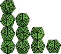 SmartDealsPro 10-Pack 20 Sided Dice D20 Polyhedral Dice for DND RPG - Retro Green - image 4