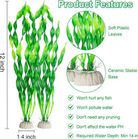 MyLifeUNIT Artificial Seaweed Water Plants for Aquarium - Green - image 2