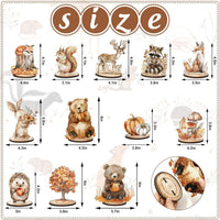 FYSUIMU woodland animal table centerpieces, 12 painted wooden signs standing in matching bases - view 18
