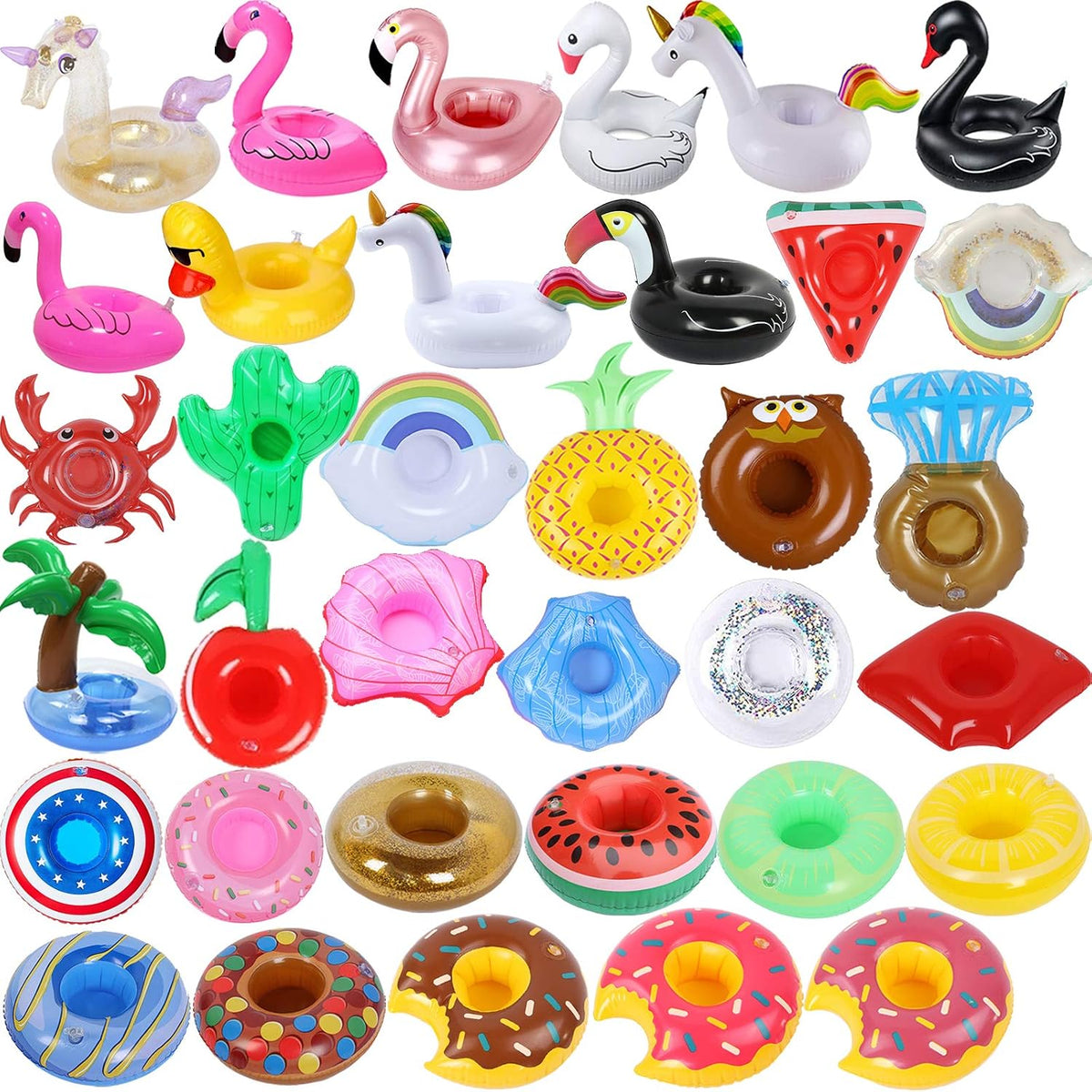 Inflatable Drink Holder 35 Pack Inflatabl Floats Floating Cup Holders