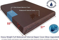 Dogbed4less Luxury XXL Orthopedic Memory Foam Dog Bed for Extra Large Dogs with Durable Waterproof Internal Case, Removable Washable Denim Cover and Bonus Pet Bed Spare Cover, 55X37X4 Inches, Blue