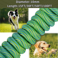 Long Dog Leash Tie-Out Check Cord - Green / 20FT - image 3
