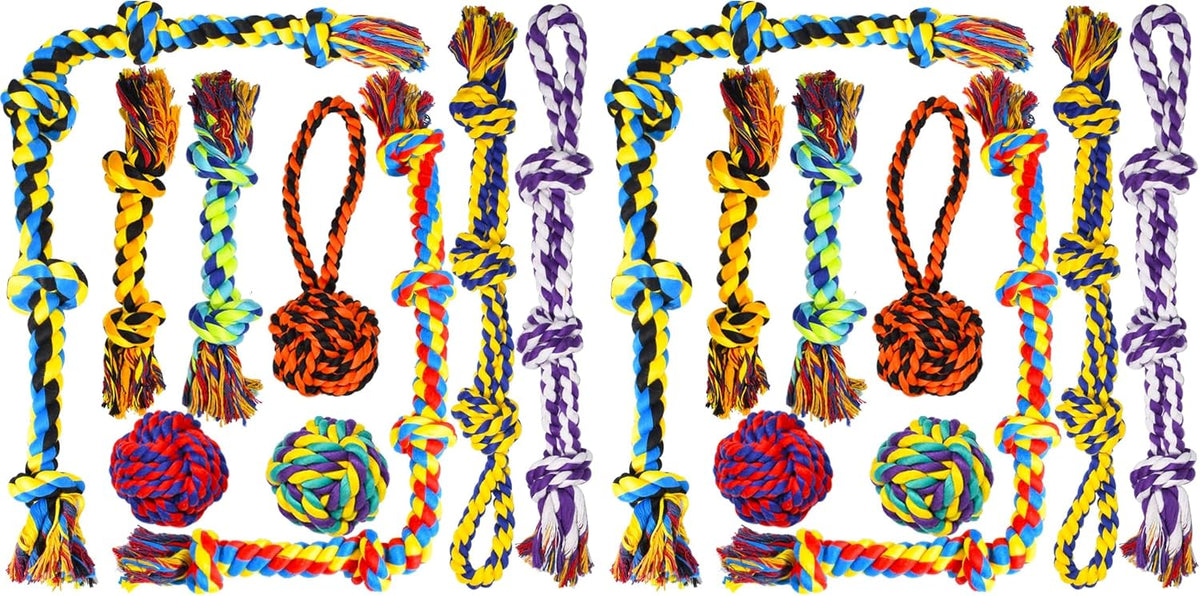 Dog Rope Toy for Large Dogs Heavy Duty Dog Chew Toys for Aggressive - 9 Packs / Large (Pack of 2)