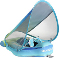 Mambobaby Float with Canopy, UPF 50+ Baby Swim Float – Fun for Kids & Family - Deluxe Gradient Green