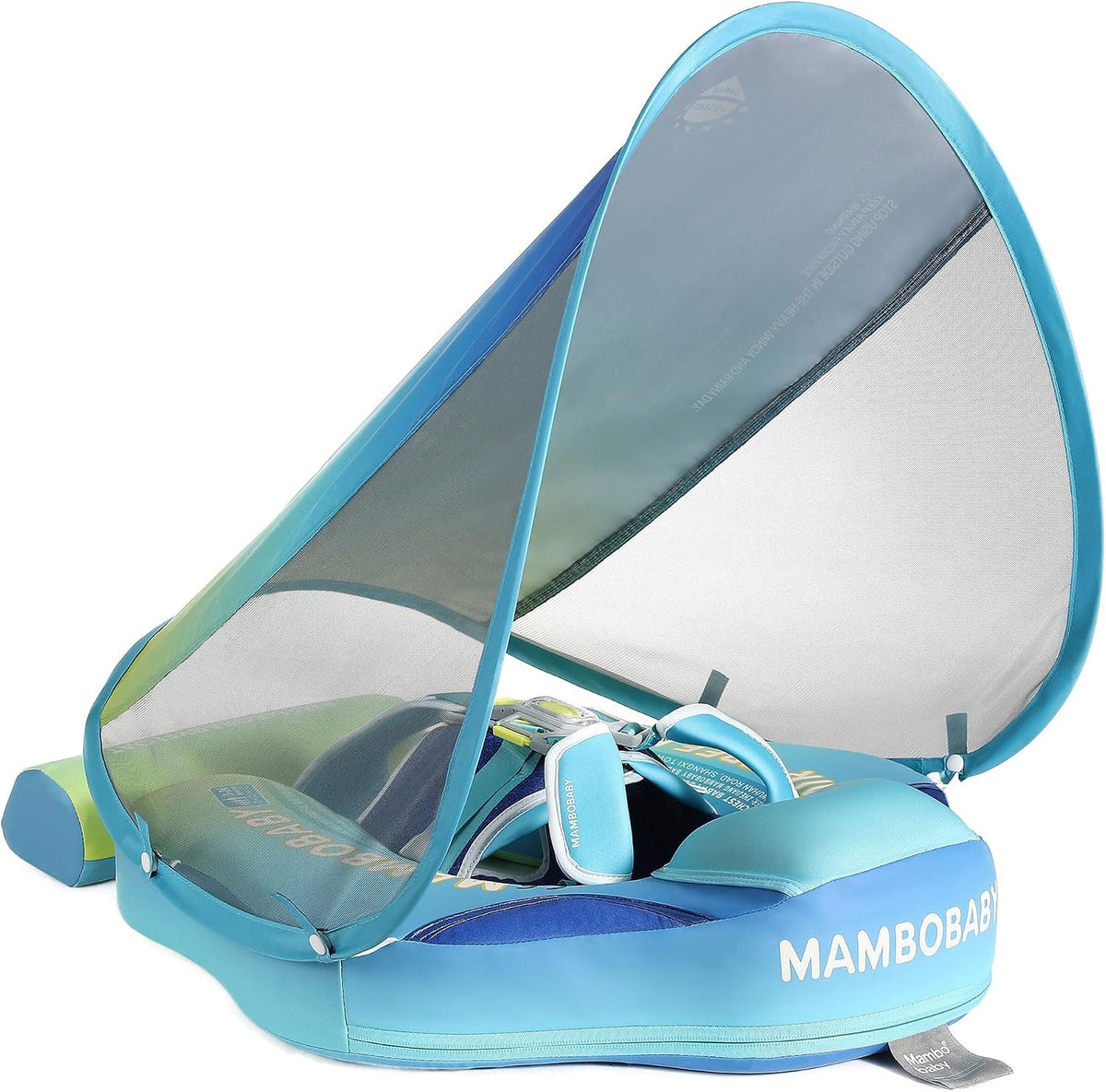 Mambobaby Float with Canopy, UPF 50+ Baby Swim Float – Fun for Kids & Family - Deluxe Gradient Green