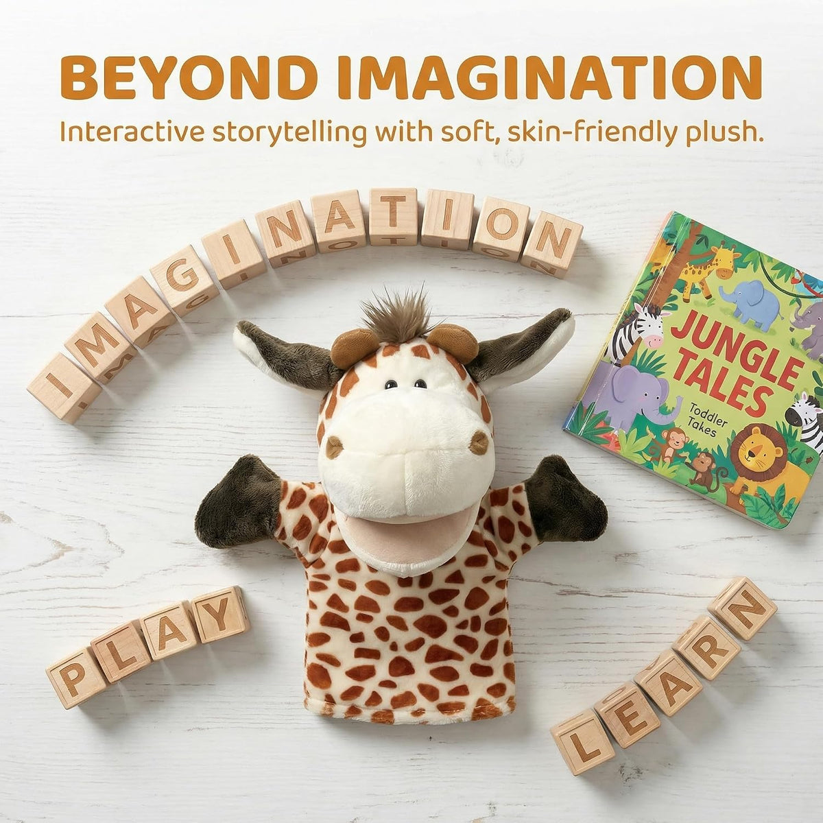 Animal Hand Puppets for Kids - New Giraffe - image 4