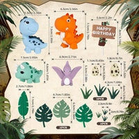19pcs Safari Animal Cake Topper - Dinosaur Style - image 2