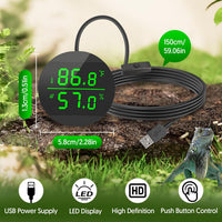 Reptile Thermometer and Humidity Gauge, Digital Display - Black - image 3