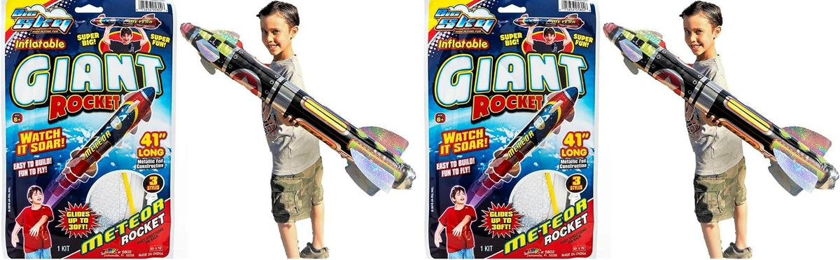 JA-RU giant 41 inch inflatable rocket toy, metallic foil space shuttle - view 2
